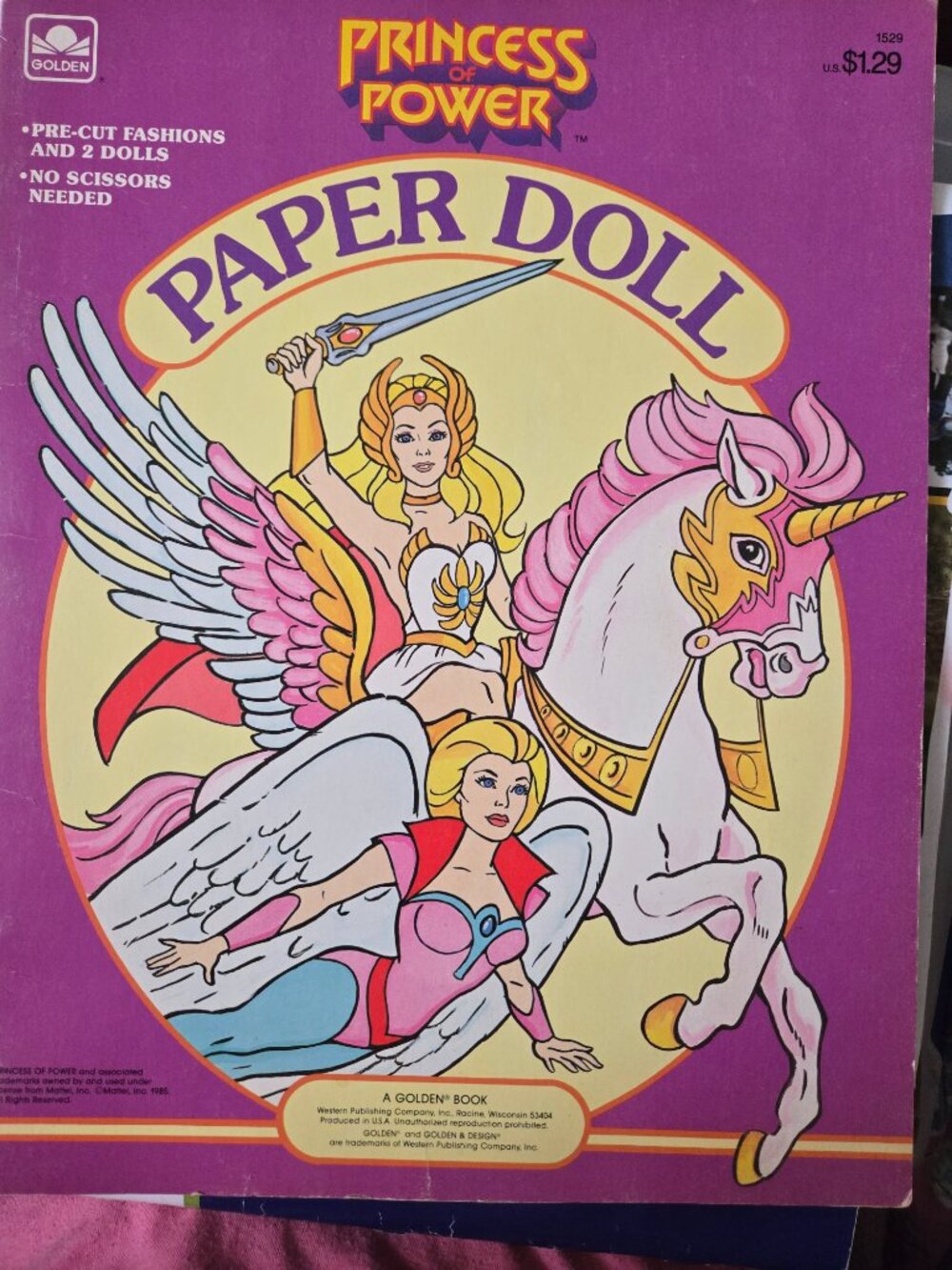 Vintage 1985 She-Ra Princess of Power Paper Doll Book All Dolls Intact
